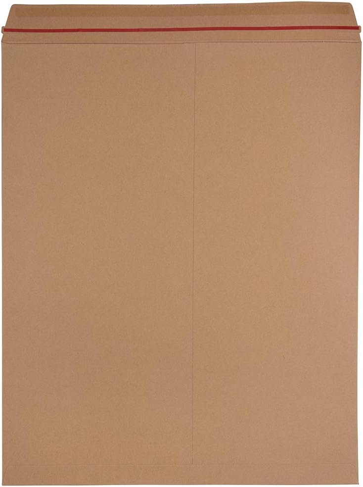 JAM PAPER Stay-Flat Photo Mailer Envelopes with Peel & Seal Closure - 17 x 21 - Brown Kraft - 6 Rigid Mailers/Pack