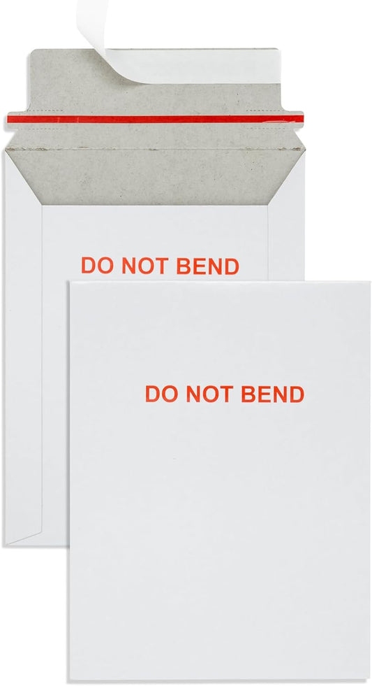 Blue Summit 50 Pack Rigid Mailers 6x8, Cardboard Envelopes, Do Not Bend Photo Mailers 6x8, 6.25x8.25 Cardboard Envelopes for cards, For Paper Document, Pictures, and Magazine, Super thick 450gsm Paper