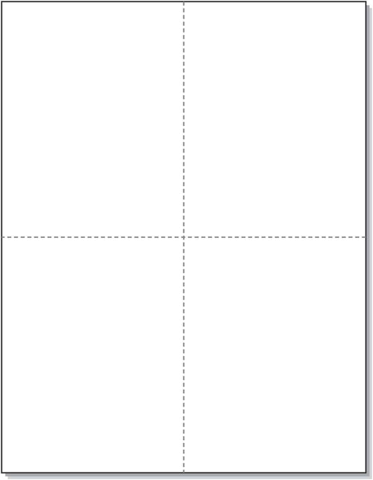 NextDayLabels - 8-1/2" x 11" Laser/Inkjet Postcards 4 Per Page, (4-1/4" x 5-1/2" Each Card | White, 200 Cards)