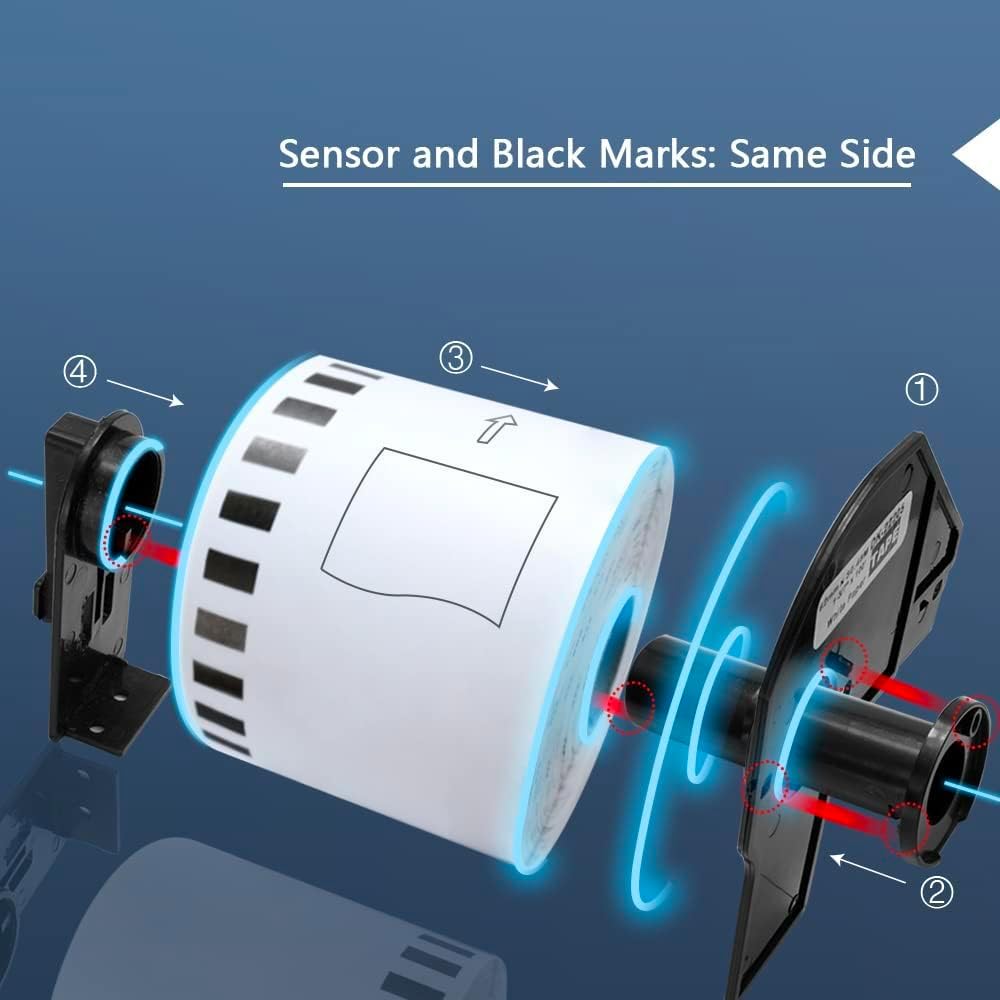 BETCKEY - Compatible Barcode Labels Replacement for Brother DK-1209 (2.4 in x 1.1 in), Use with Brother QL Label Printers [6 Rolls/4800 Labels]
