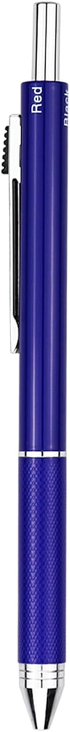 DunBong 4-in-1 Multicolor Writing Instrument, Metal Cased Multifunction Pen, 0.5mm Mechanical Pencil, Red, Blue and Black Ball Pens, 1-Count (Blue)
