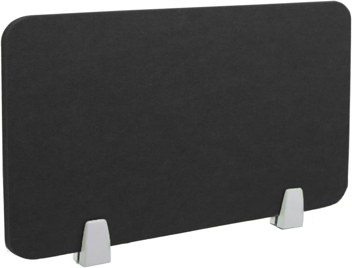 Icegrey Acoustic Desk Divider Privacy Panel Removable Sound Absorbing Desk Partition Board with 2 Clips for Student Call Centers Offices Braries Classrooms Library, Black, 23.4x15.6