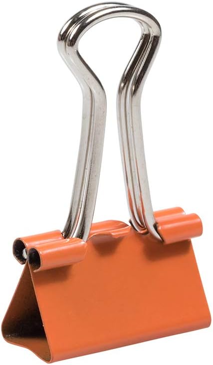 JAM PAPER Colorful Binder Clips - Small - 3/4 Inch (19 mm) - Orange Binderclips - 25/Pack