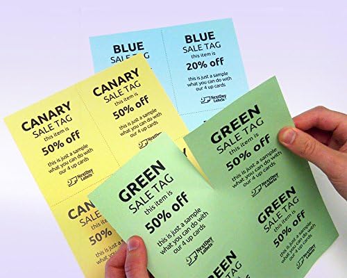 8-1/2" x 11" Laser/Inkjet Postcards 4 Per Page, (4-1/4" x 5-1/2" Each Card | Green, 1000 Cards)