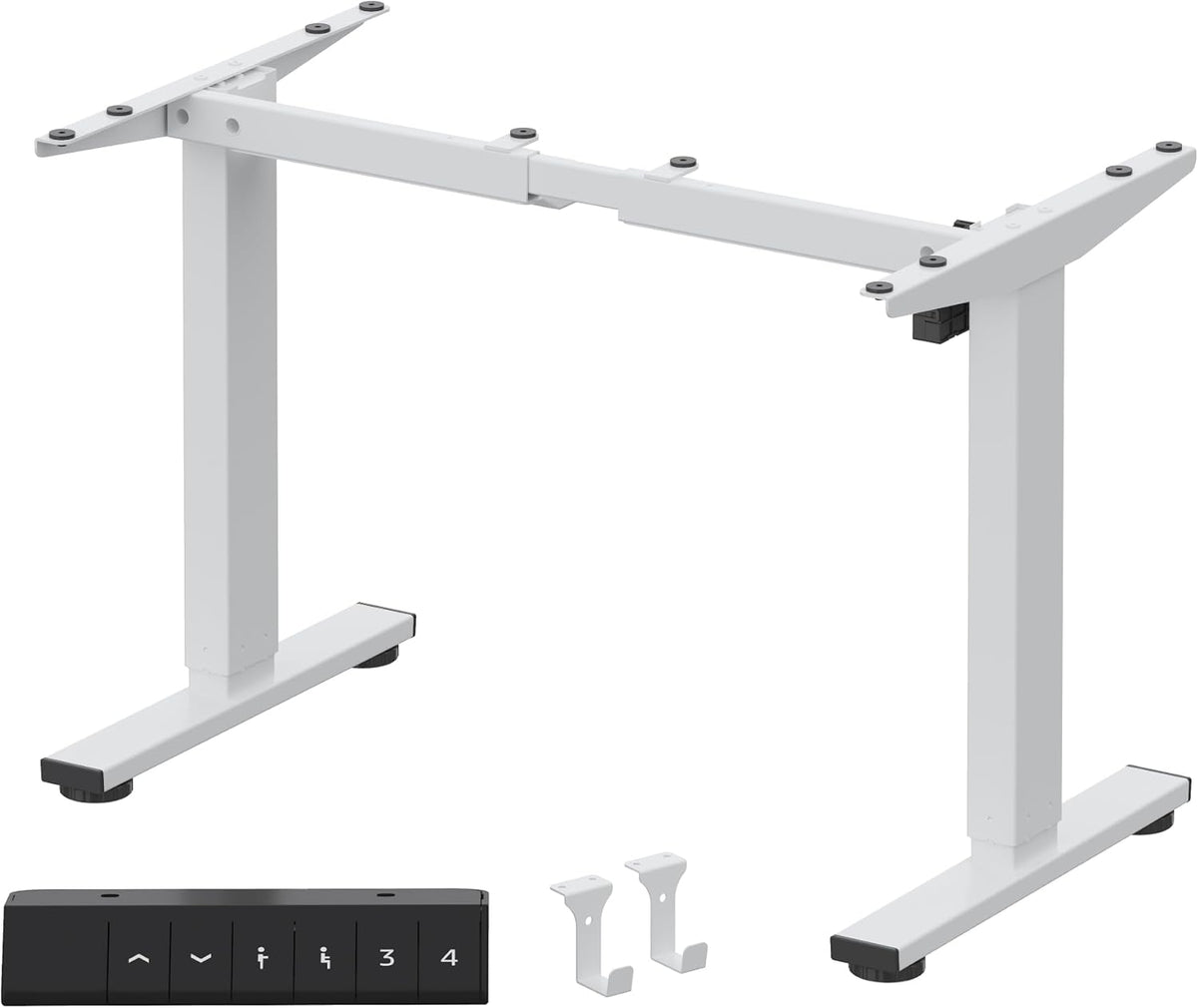 FLEXISPOT Height Adjustable Standing Desk Frame with Memory Controller, Electric Sit Stand Desk Base for Home and Office (White Frame Only)