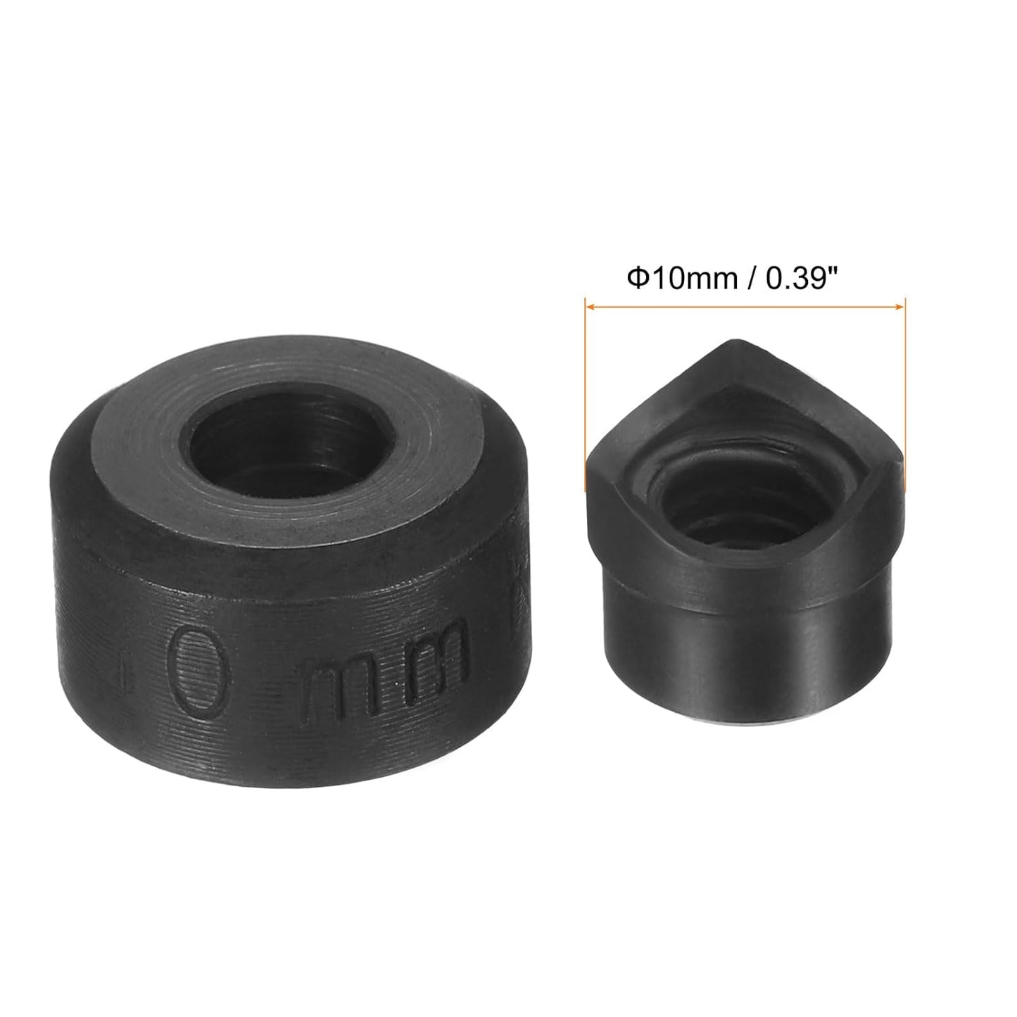 HARFINGTON Sheet Metal Punch Hole Punch 10mm Bearing Steel Precise Cutting Manual Knockout Kit with External Hex Shank for Metal Steel Plate Sink Stainless Steel, Black
