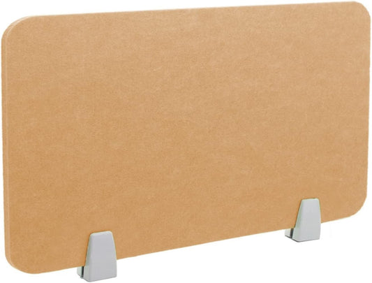 Icegrey Acoustic Desk Divider Privacy Panel Removable Sound Absorbing Desk Partition Board with 2 Clips for Student Call Centers Offices Braries Classrooms Library, Light Brown, 39x11.7"