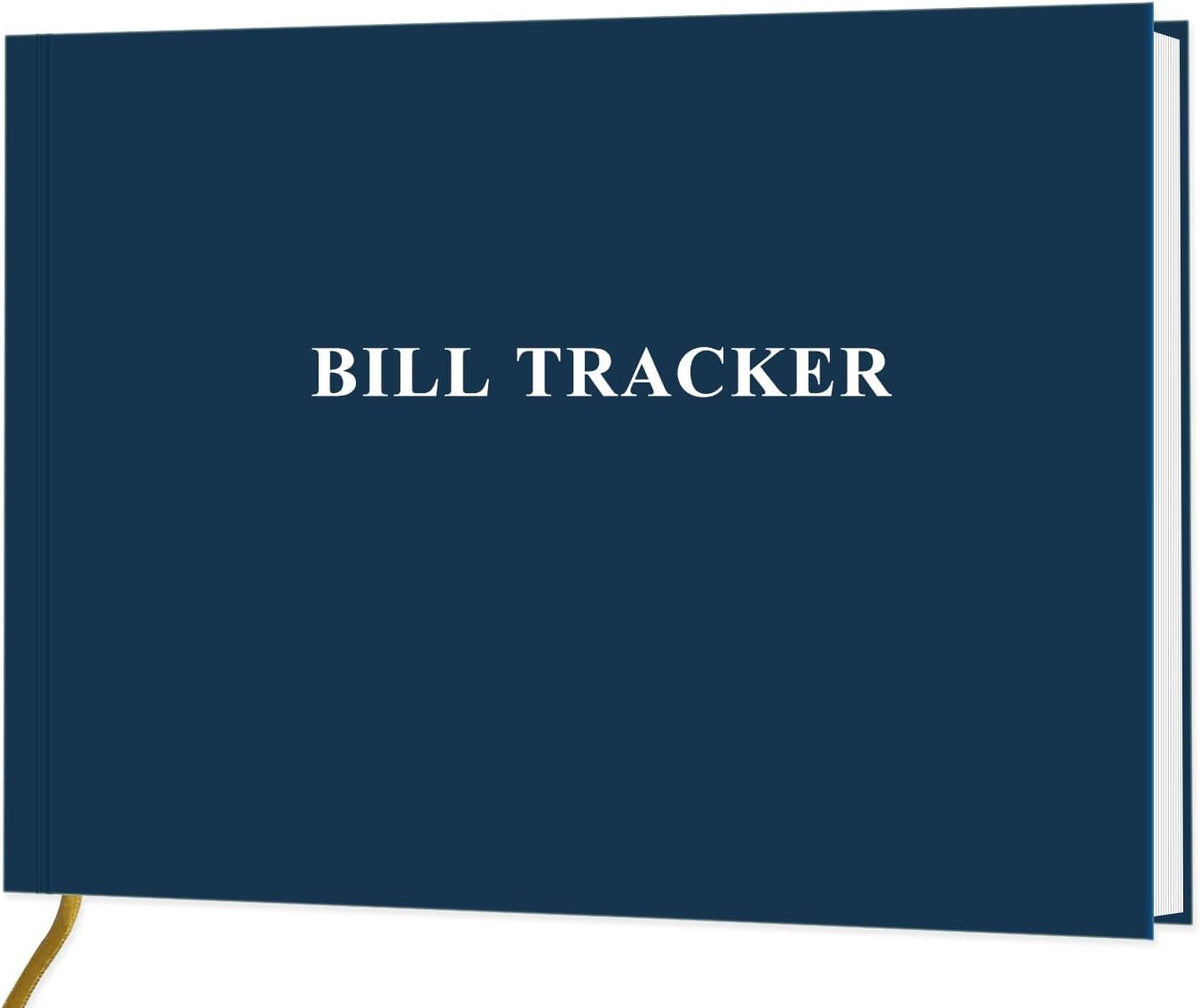 Bill Tracker Notebook - Monthly Bill Organizer & Planner for Personal Budgeting Financial, Payments Checklist Organizer, 7" x 10", Blue