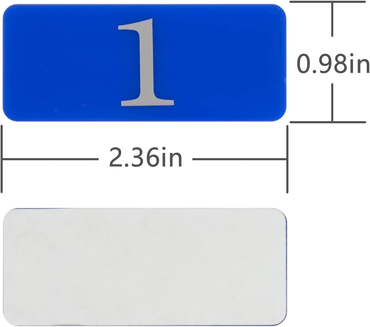 StayMax Plastic Rectangle Locker Numbered Sticker Room Number Table Number (1-10, Blue)