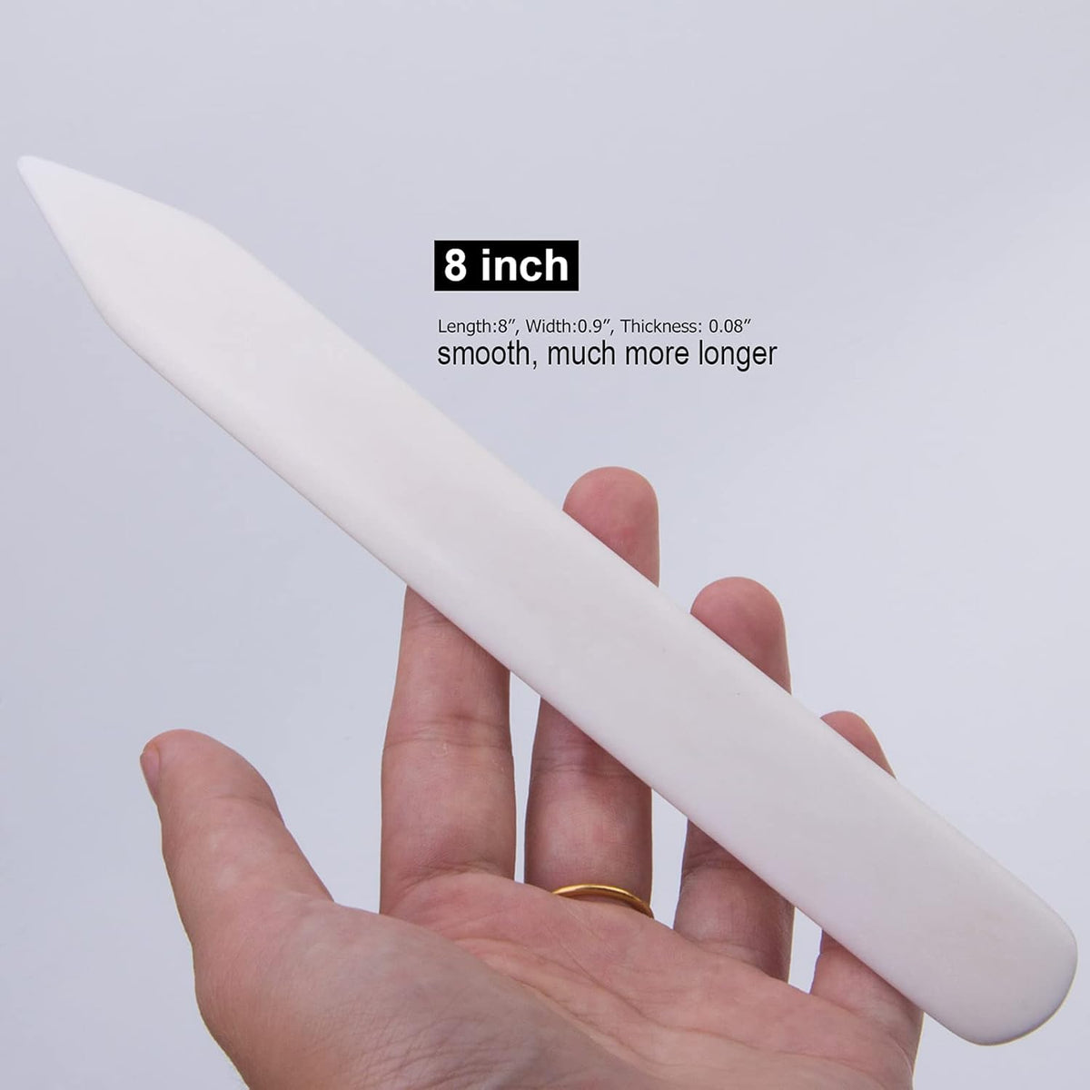 VENCINK 8 inch Genuine Bone Folder Natural Origami Paper Creaser Scoring Folding Tool for Leather Cards DIY Handmade Bookbinding Burnishing Shaping Creasing (100% Real Cattle Bone)