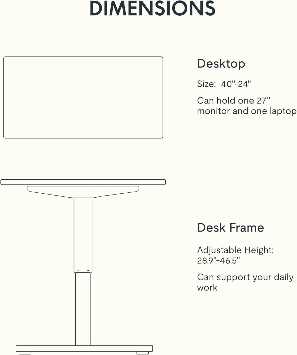 FLEXISPOT EN1 One Piece Standing Desk, 40 x 24 Inches Adjustable Height Desk for Small Space Electric Sit Stand Home Office Table Computer Workstation (White Frame + Maple Desktop)