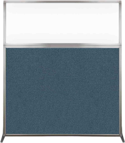 Versare Hush Screen Portable Room Divider | Workstation Wall Divider | Freestanding Privacy Hush Panels | Clear Windows | Fabric Office Divider Screen | Great for Room Separation
