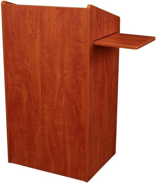 Pemberly Row Modern Wood Aristocrat Non-Sound Lectern in Cherry
