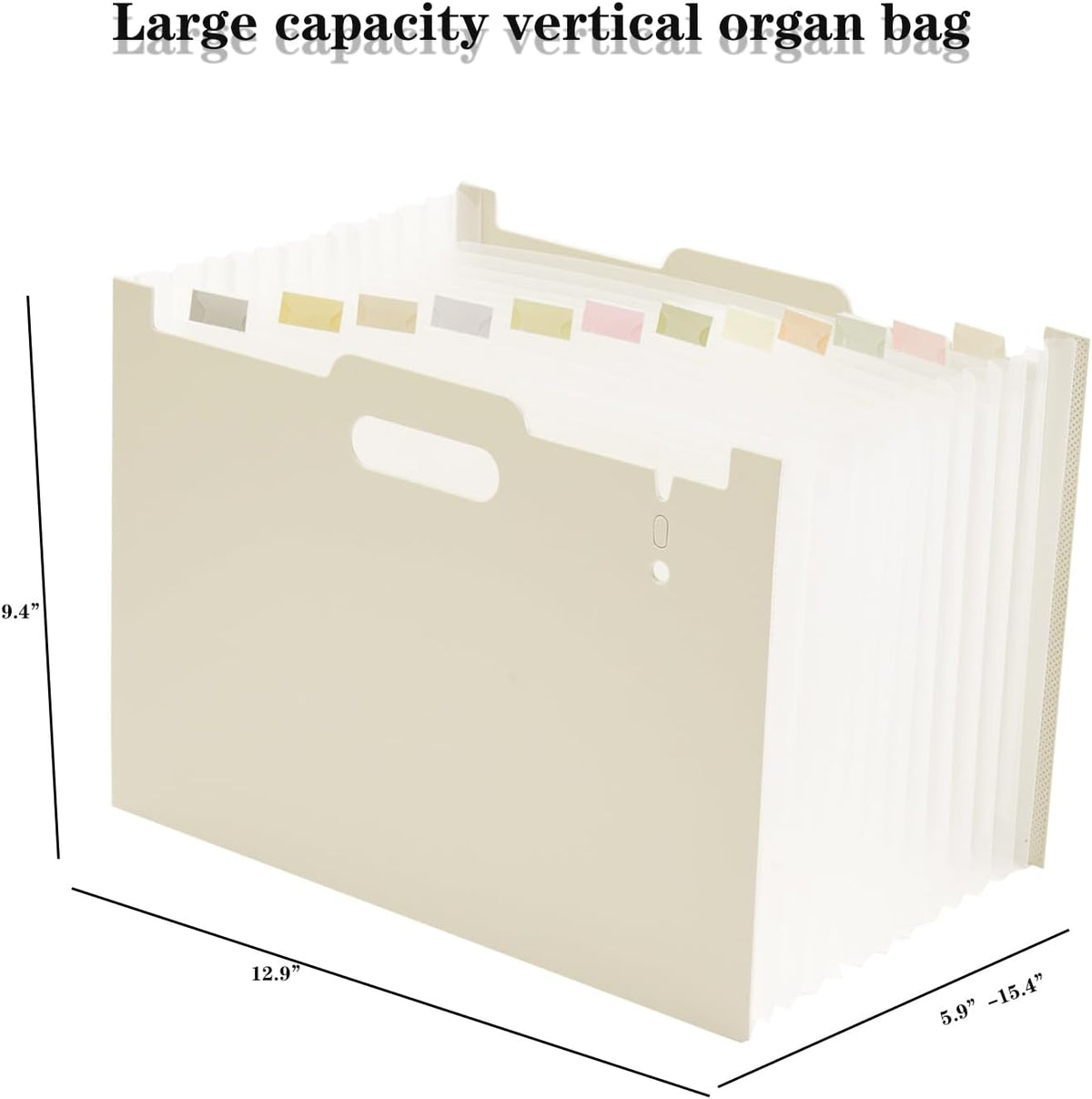 2-Piece Accordion Folder Manager, 12 Grid Expansion Pages, Portable Monthly Bill and Receipt Manager That Opens Upright, Colored Labels, School, Home, and Office letterhead Size, Tender Yellow