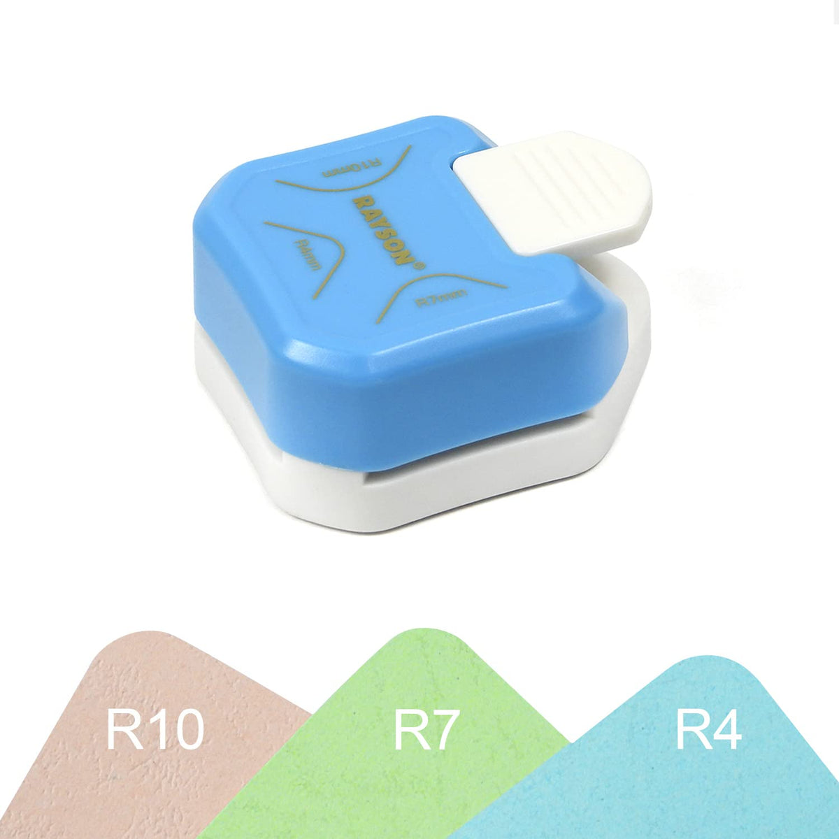 RAYSON CR05BL 3 in 1 Corner Cutter, 4mm 7mm 10mm 3 Way Corner Rounder Paper Punches for Paper Craft, DIY Projects, Blue