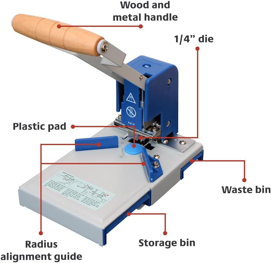TruLam Heavy Duty Corner Rounder - Interchangeable - Includes one Blade - Radius Alignment Guide Included - Office or Home Use