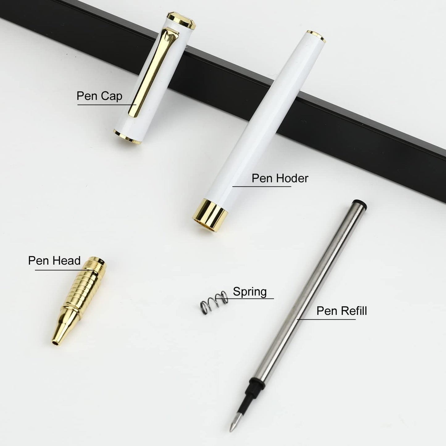 YIVONKA Luxury Ballpoint Pen Black Refill Line width 0.5mm,Best Office Pen Gift for Men & Women Professional Executive,Nice BallPens Classy Gift Box (White)