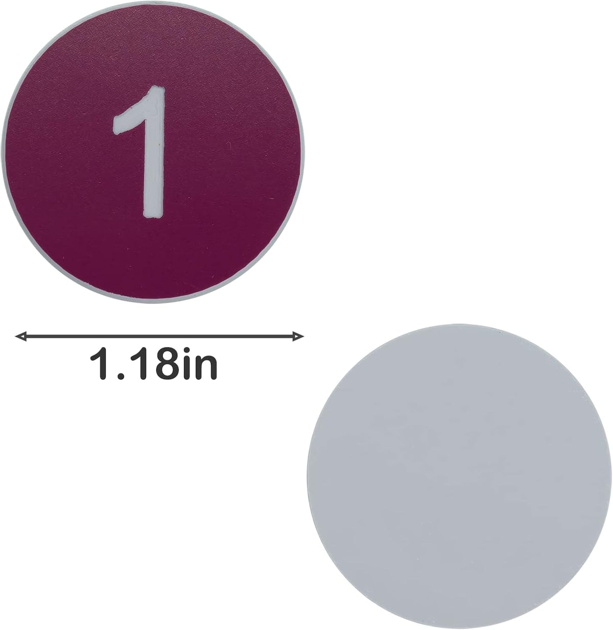 StayMax Plastic Number Tags Engraved Numbered Tags Without Hole (1-100, Purple)
