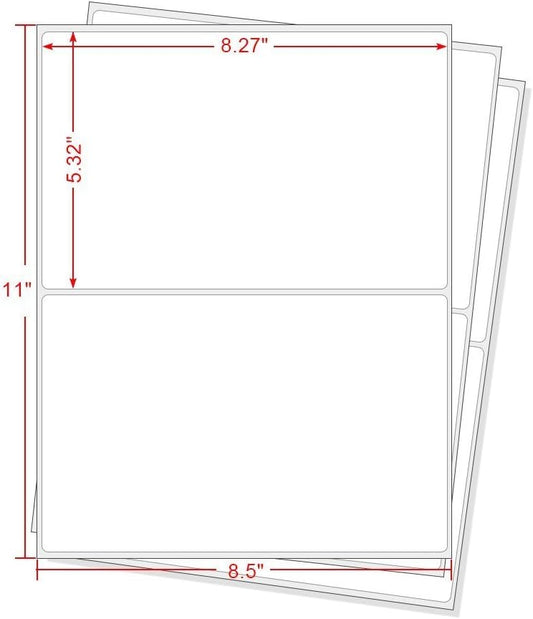 8.5 x 5.5 Inches Half Sheet Self Adhesive Shipping Address Labels for Laser and Inkjet Printer, Rounded Corner (5000 Sheets, 10000 Labels)
