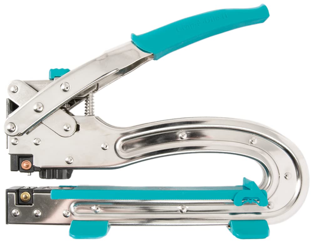 We R Memory Keepers Crop-A-Dile 2 - Big Bite Blue, Heavy Duty Single Hole Punch and Eyelet Grommet Setter with Ergonomical Grip, 1/8 or 3/16 inch Hole Puncher