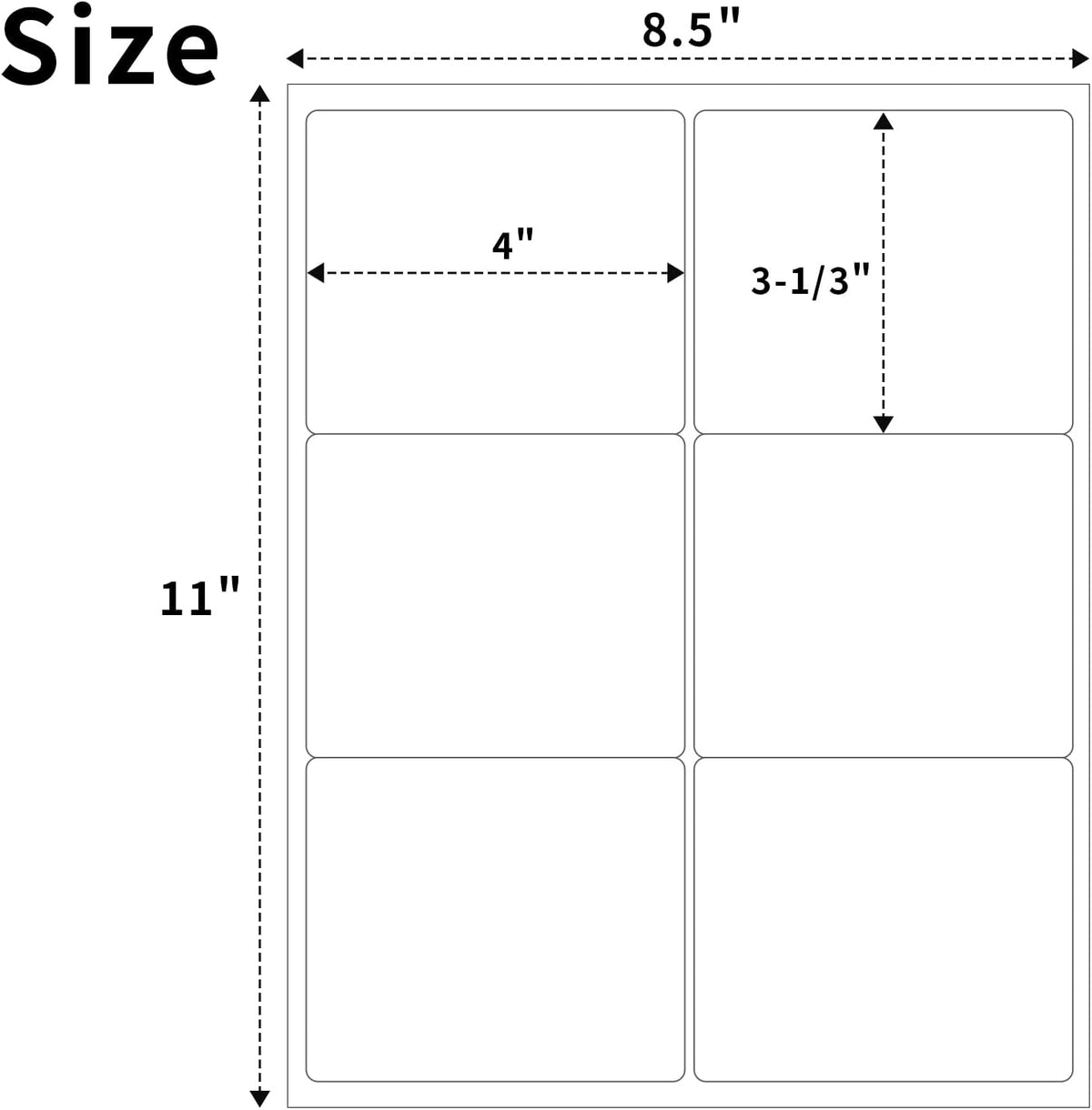 200 Sheets 1200 FBA Box Labels, 3-1/3" x 4" 6 Up Shipping Address Labels for Laser & Inkjet Printers, Product Labels, 6 per Page Printable Mailing Label - Matte