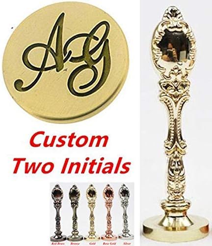 Vintage 250 Design Custom Wedding Sealing Wax Seal Stamp Kit Name Date Letter Monogram Gold Handle Invitation Christmas Gift Wrap Package Customize Personalized Logo Words Wax Seal Stamp Set