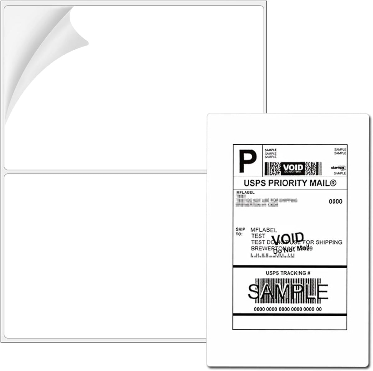 Coopaty Half Sheet Shipping Labels 8.5" x 5.5" Sticker Labels for Laser & Ink Jet Printers, 2 Per Page Self Adhesive Mailing Labels for Packages (500 Sheets, 1000 Labels)