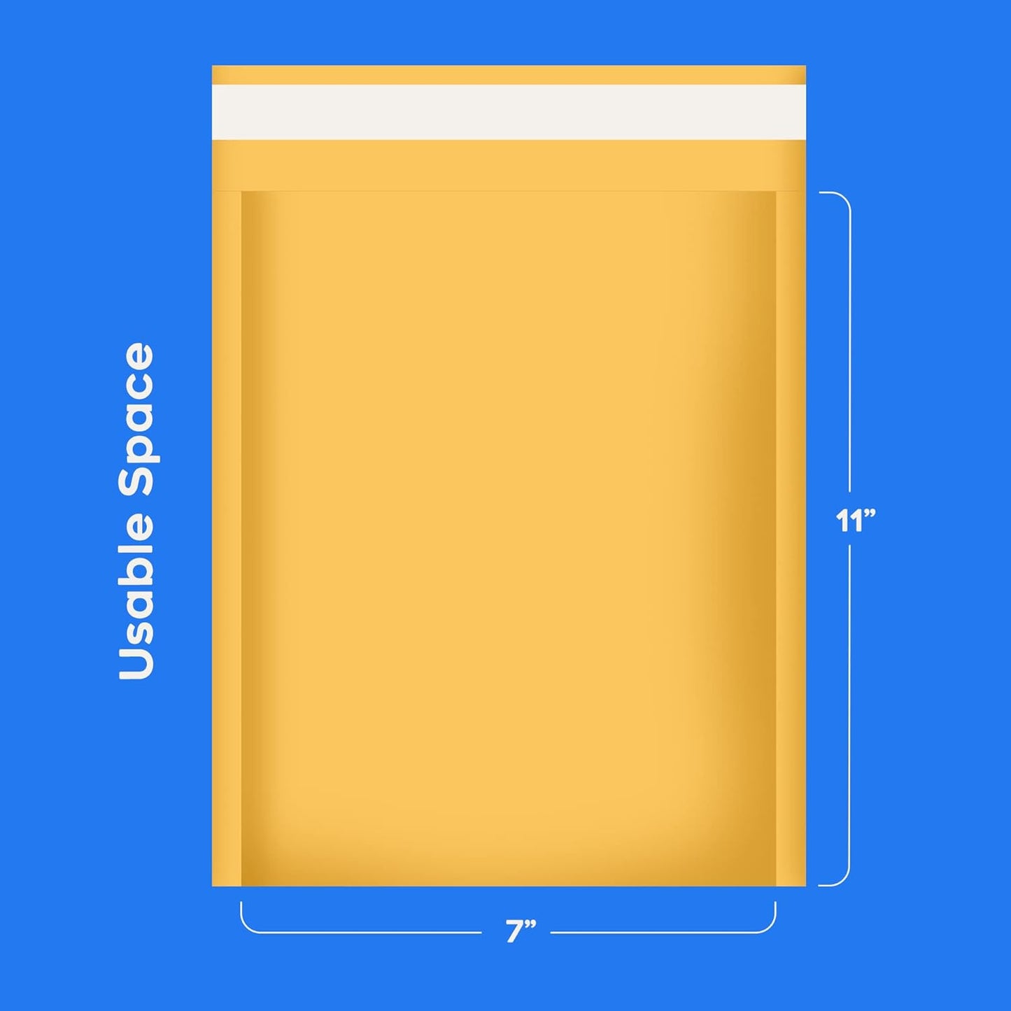 The Boxery 7.25”x12” Kraft Bubble Mailers | 100 Padded Envelopes Included - Self Sealing Shipping Bags - #1