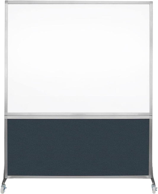 DivideWrite Mobile Whiteboard | Double Sided Dry Erase Board | Portable Office Cubicle Partition | Display for Classrooms, Conference Rooms, Meeting Areas and More | Blue Spruce 5' Wide x 6' Tall