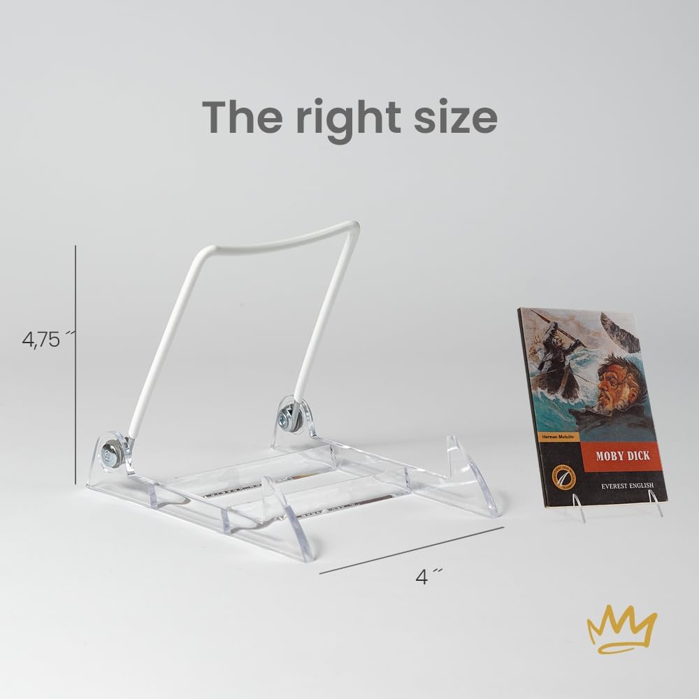 KINGDOM SOLUTIONS MADE IN USA 2-pack Sturdy & Durable Adjustable Acrylic Easels to Display Unnoticeably Plates, Art, Pictures & More - Unique on the Market