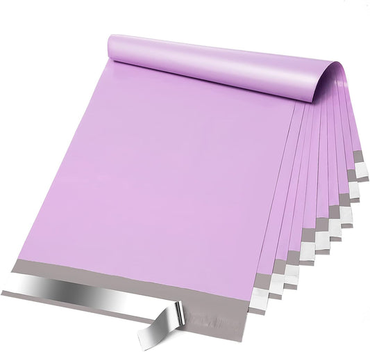 Fuxury Poly Mailers 10x13 Inch 50 Pcs, Waterproof Shipping Bags for Clothing, Strong Adhesive Shipping Envelopes for Small Business Suppliers, Self Seal Mailers Poly Bags Mailing Envelopes Purple