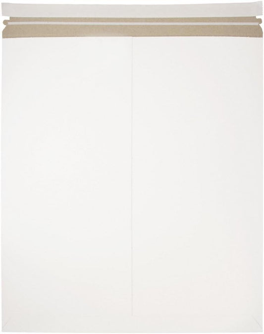 JAM PAPER Stay-Flat Photo Mailer Envelopes with Peel & Seal Closure - 13 x 18 - White - 6 Rigid Mailers/Pack