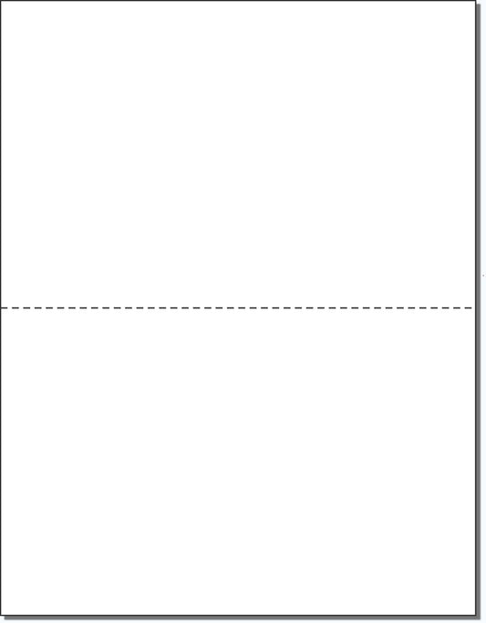 NextDayLabels - Pack of 500 Sheets, 8-1/2 x 11" Letter Size Perforated Paper (White, Perf @ 5-1/2")