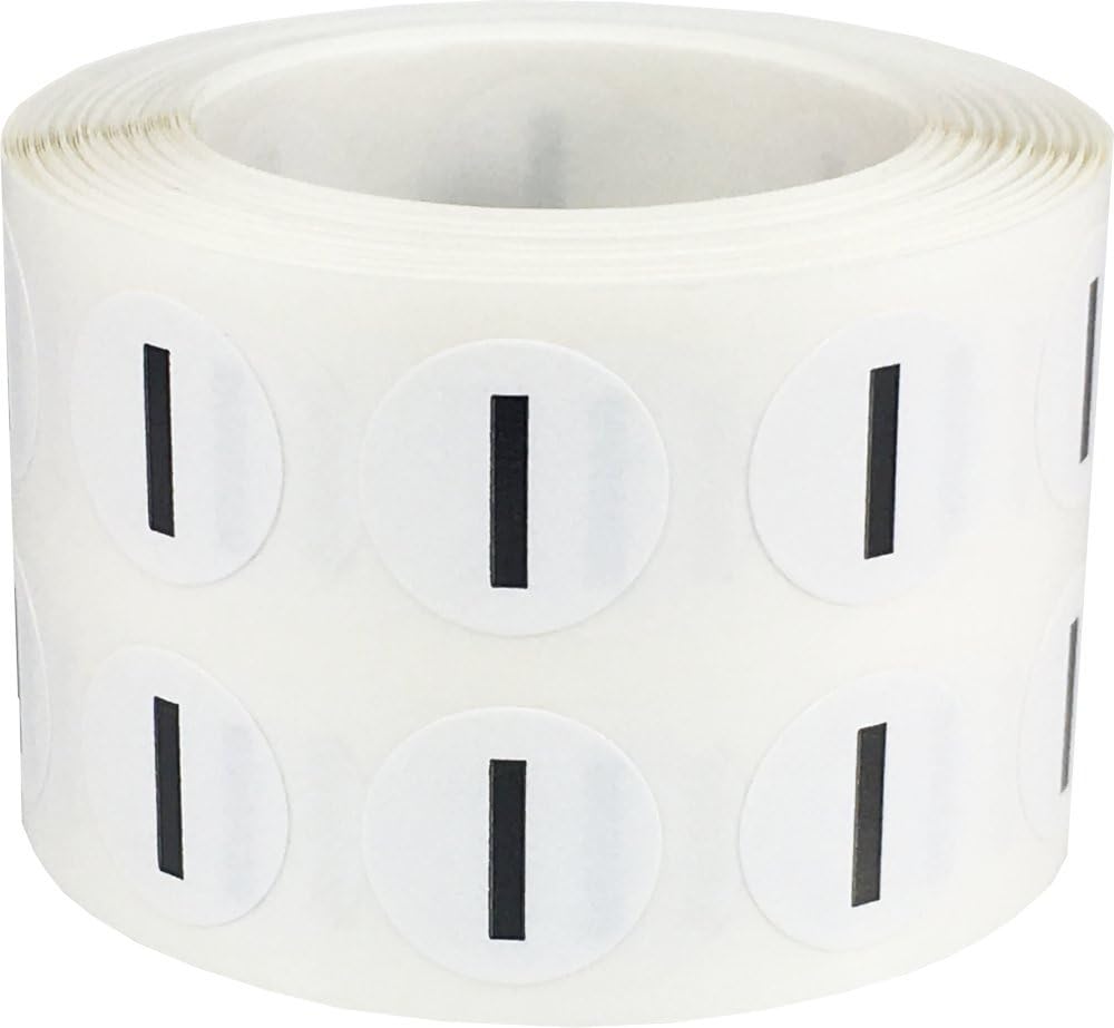 Letter I Inventory Labels .5 Inch Round Circle Dots 1,000 Adhesive Stickers