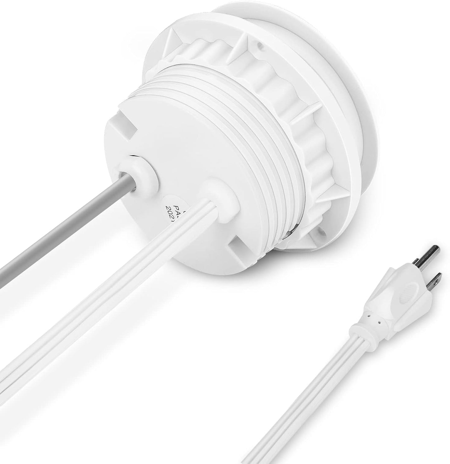 BTU Desktop Power Grommet with USB, 3 inch Hole Recessed Power Outlet, Flush Mount Power Strip Outlet with 2 AC Outlet & 2 USB Ports & 1 CAT6 & 10ft Power Cords for Table, Office, Home, Hotel, White