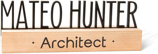 Wooden Personalized Teacher Name Plate for Office Desk - Custom 7.91.21.8 Inch