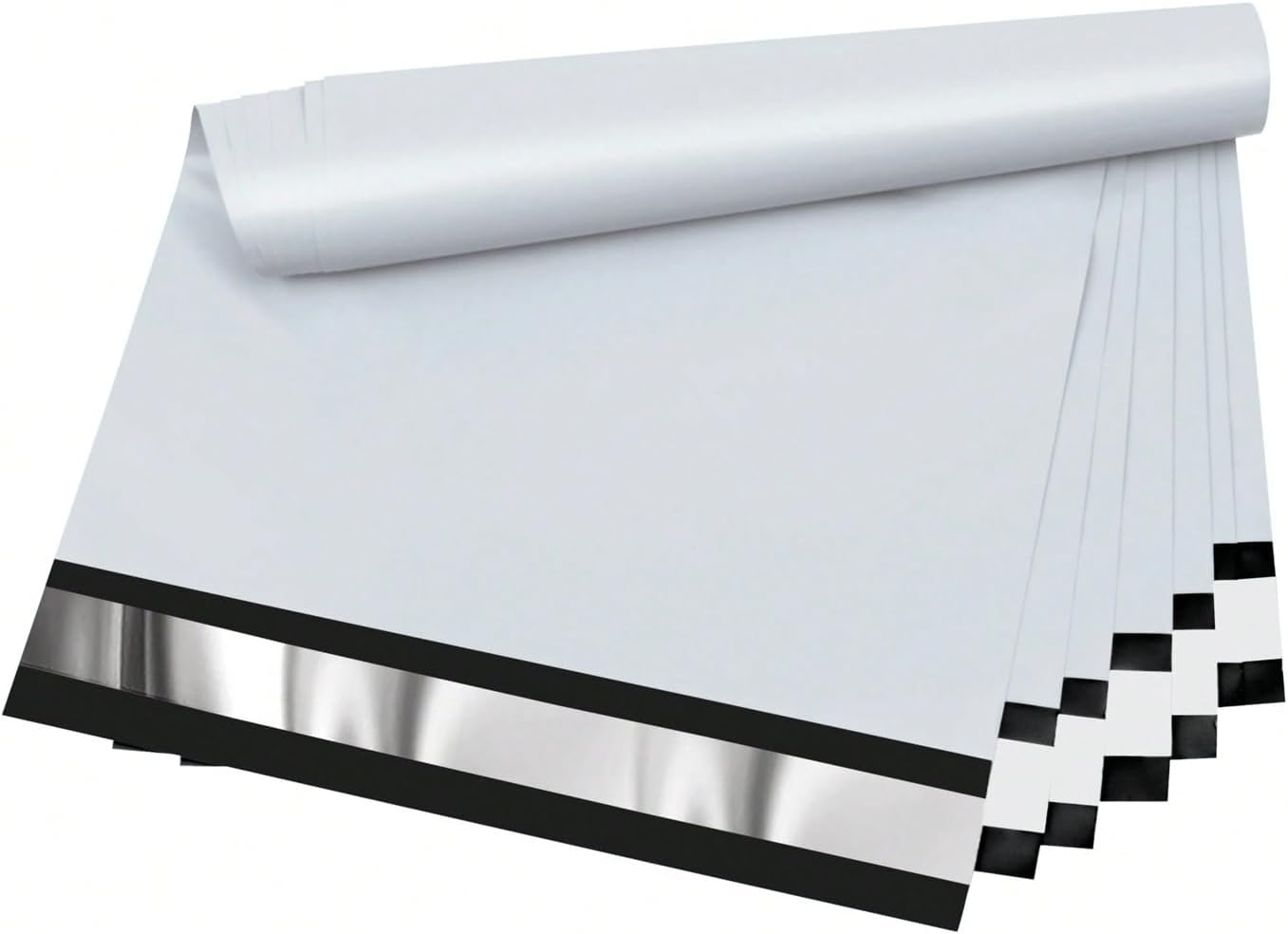 200PCS Poly Mailers 6 x 9 Inch, 1.77 Mil 5 Layer Waterproof Shipping Bags for Mailing, Clothing, Books and Package, Strong Adhesive Self Sealing Postal Envelopes for Small Business, White