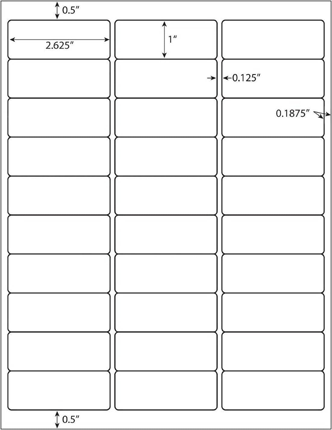 Coopaty 30-Up FBA Labels 1" x 2-5/8" Address Label for Laser & Ink Jet Printers (500 Sheets, 15000 Labels)