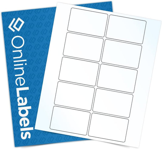 2 x 3 Clear Gloss Rectangle Labels (Inkjet Printers Only) - Pack of 1,000 Labels, 100 Sheets - OnlineLabels