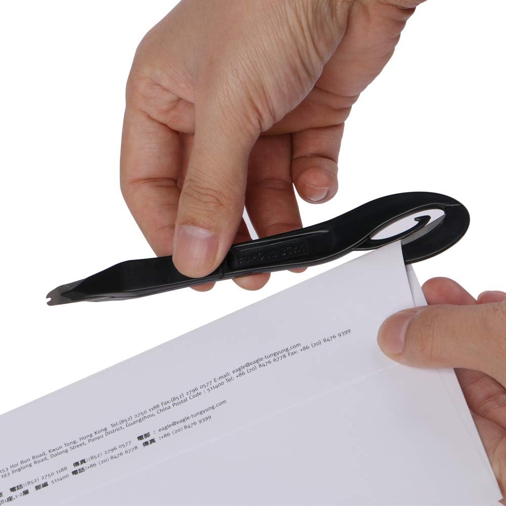 Eagle Staple Remover, Staple Puller, Push-Style, Built-in Letter Opener, 3-Pack, Black