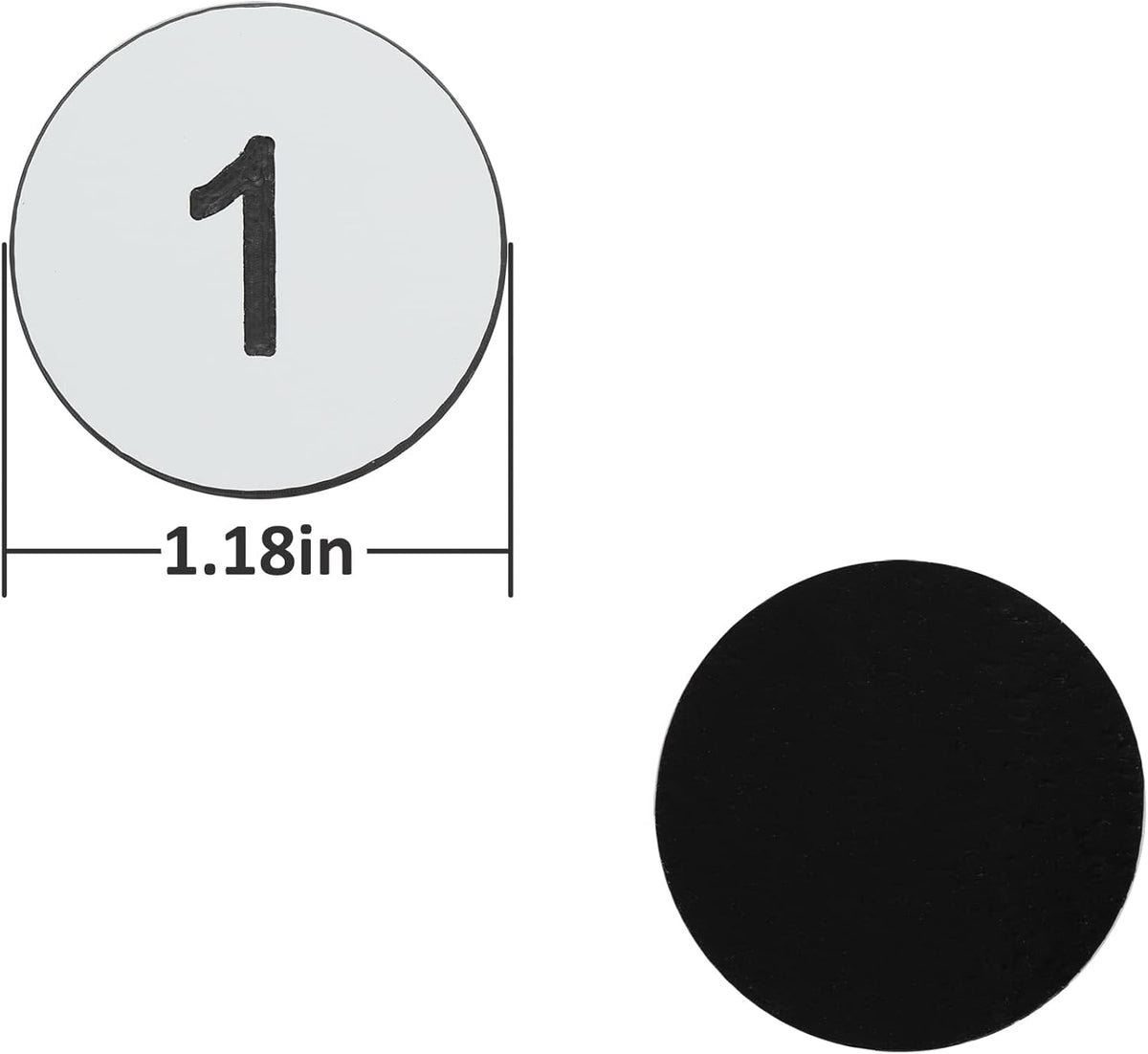StayMax Plastic Number Tags Engraved Numbered Tags Without Hole (1-50, White)