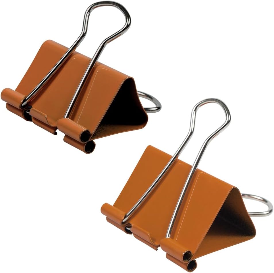 JAM PAPER Colorful Binder Clips Assortment - Medium & Large Size - Orange Binderclips - 27 Clips/Pack
