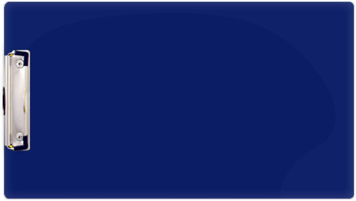 8.5x14 Clipboard Acrylic Panel Featuring a Low Profile Clip Blue