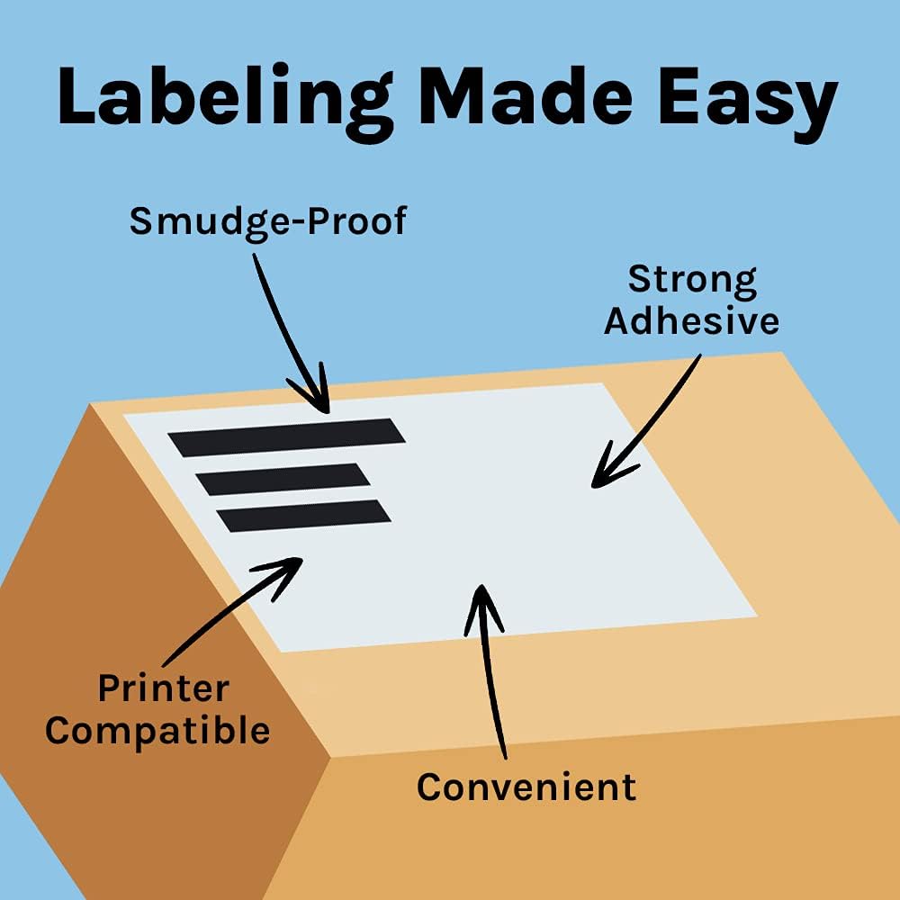 Premium Label Supply 8.5" x 5.5" Half Sheet Self Adhesive Shipping Labels for Laser or Inkjet Printer (4000 Labels)