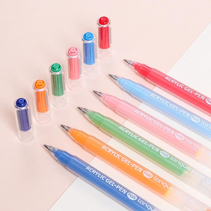 Acrylic Gel Pens for Coloring Books, Quick Dry 6 Pcs 1.0mm Fine Point Gel Marker Pen for Drawing, Journaling Art, School Supplies, Sea Salt Blue