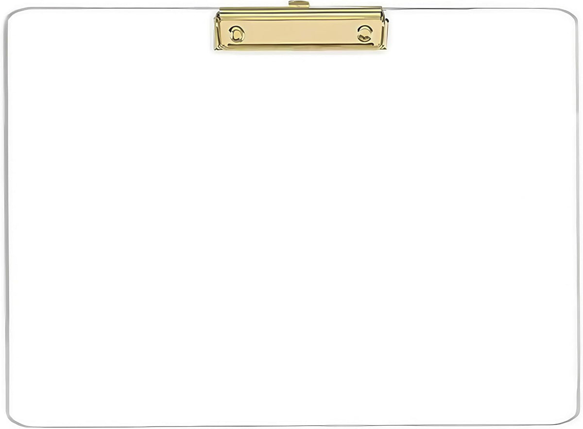 JIARI 1 Pack Clear Acrylic Horizontal Clipboard Large Size 11" x 17" (Gold 1 Pack)