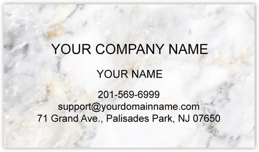 Custom Premium Business Cards 100 pcs Full color - Printed on 16pt(350gsm) or14pt (308gsm) Classic matte paper, Made in The USA (Marble Plain)