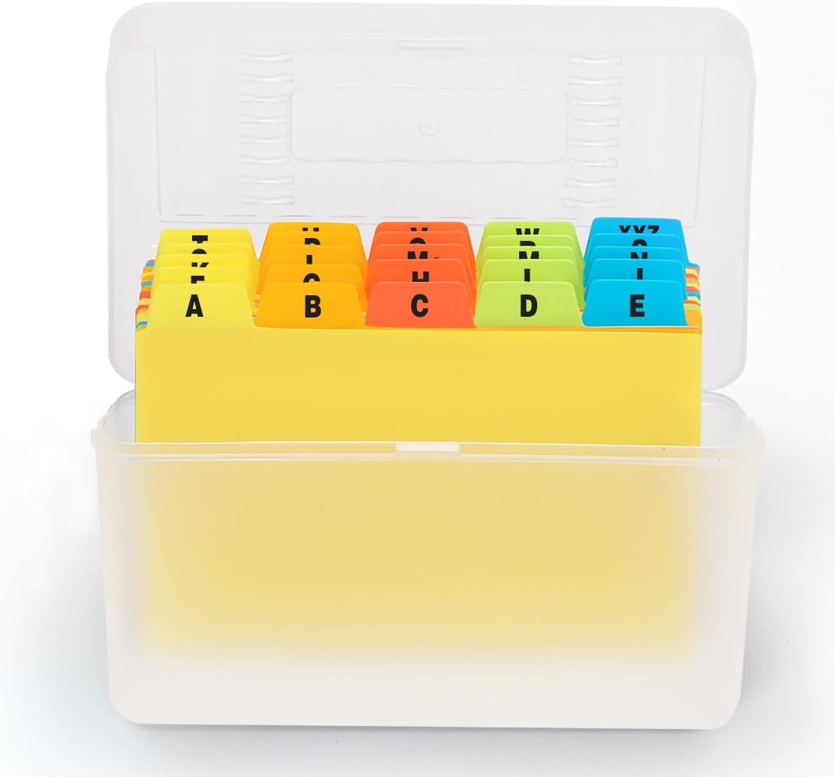 H4D Index Card Holder 3x5 Inches with 25 Plastic Dividers, Clear