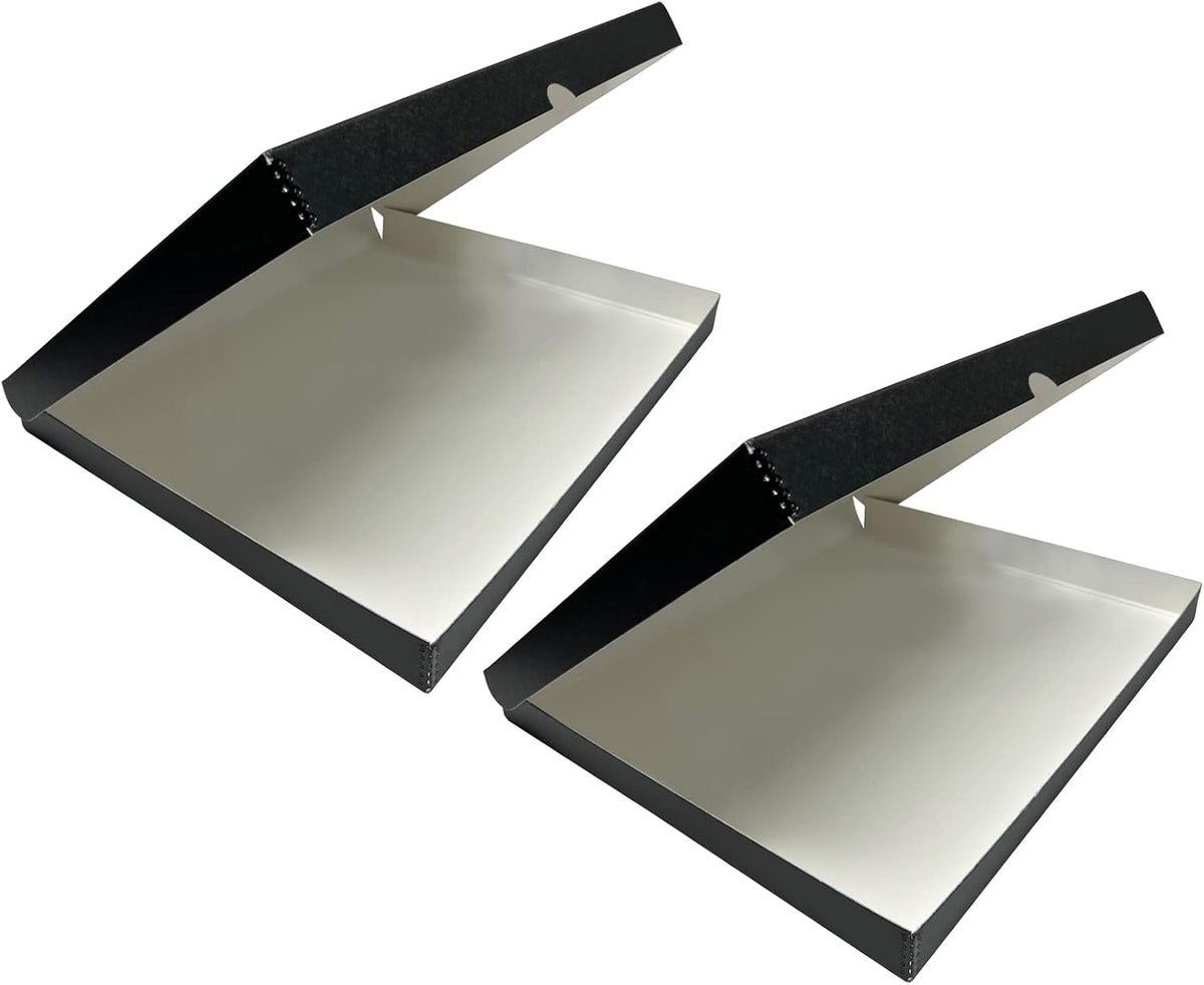 Lineco, Archival Folio Storage Box. Acid-Free, Metal Edge Boxboard, Clamshell Lid. 16 x 20 x 1.75 Inches. Preserves and Organize, Stores Photos, Documents, Craft, Prints, DIY. Black, Pack of 2