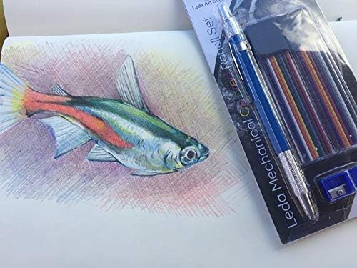 Leda Mechanical Pencil (Black Multicolor) - Perfect Fit Lead Holder for Any Lead Size, Smooth Writing, Durable Design for Precision Drawing and Sketching